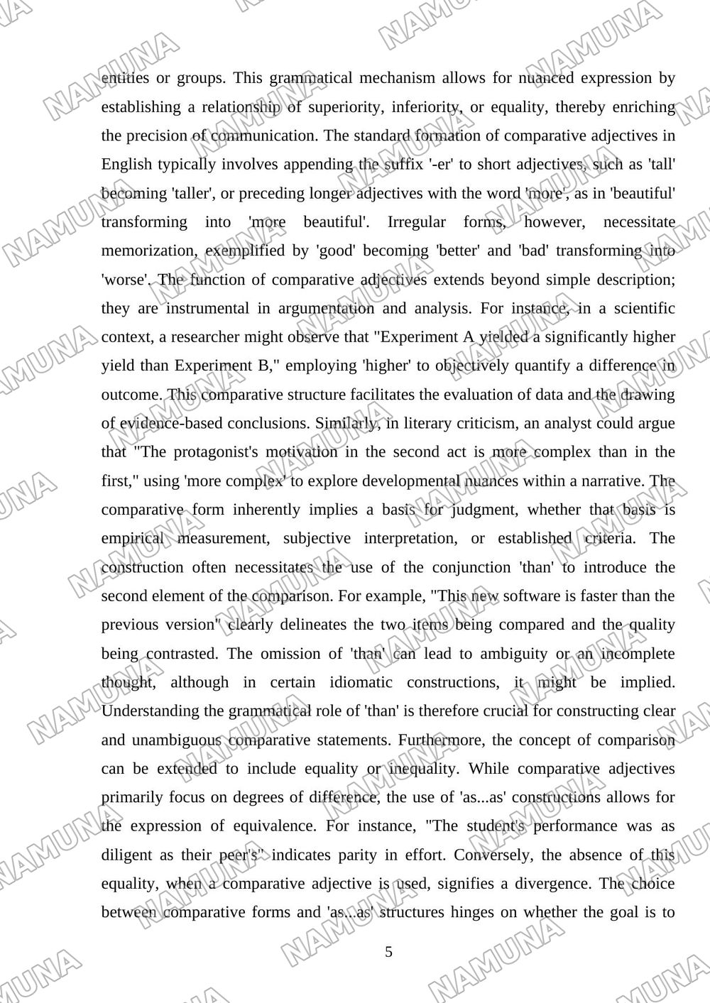 Adjective comparative — mustaqil ish, 5-varaq
