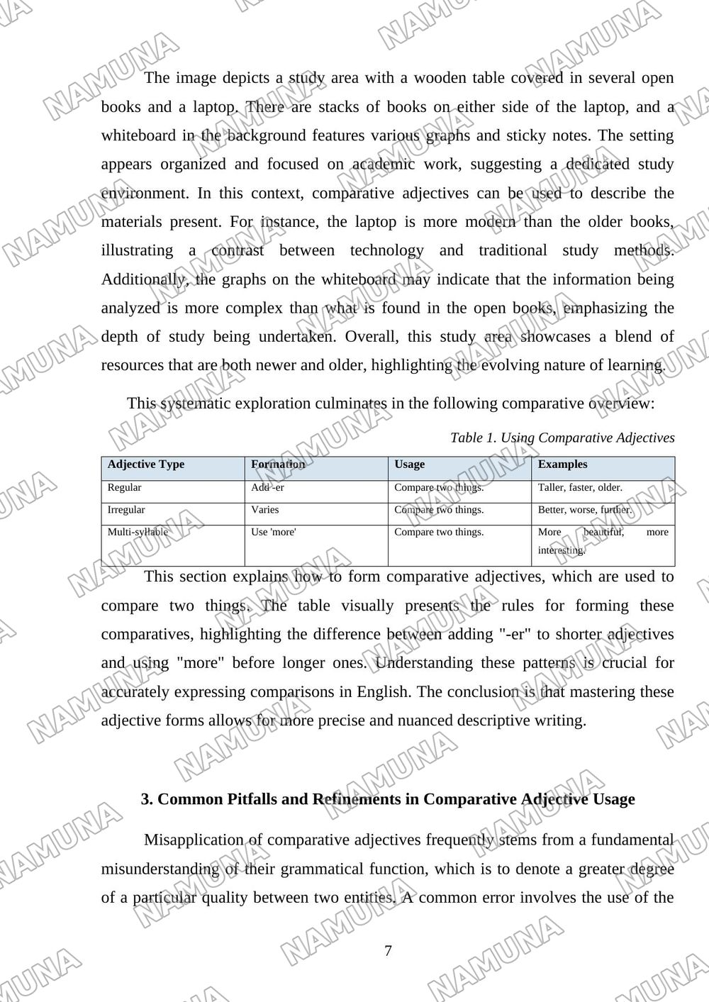 Adjective comparative — mustaqil ish, 7-varaq