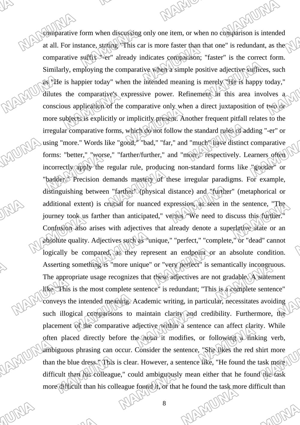 Adjective comparative — mustaqil ish, 8-varaq