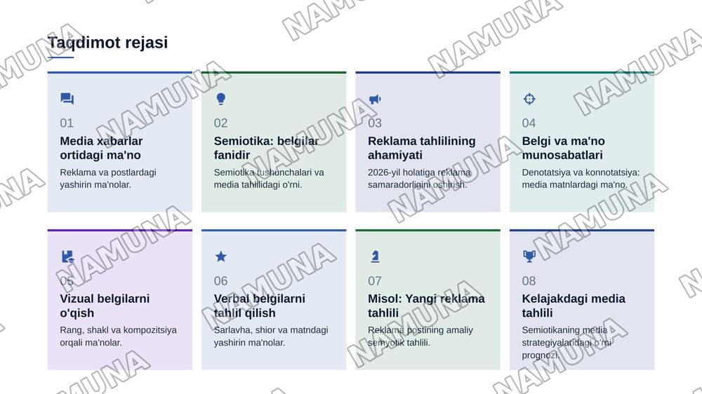Media matnlarni semiotlik tahlil qilish bir reklama yoki postni semyotik tahlil qilish — zamonaviy taqdimot, 2-slayd