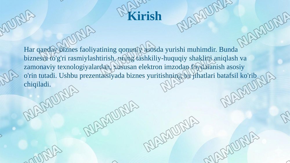 Biznesni qonuniy rasmiylashtirish, tashkiliy-huquqiy shakllar va e-imzo. — taqdimot, 3-slayd