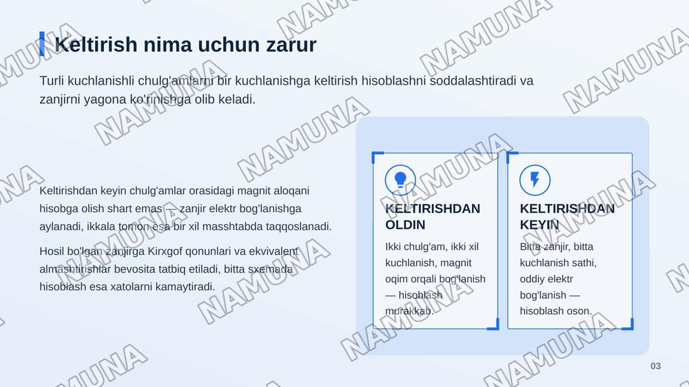 KELTIRILGAN IKKILAMCHI CHULG’AM PARAMETRLARI.
TRANSFORMATORLARNI ALMASHTIRISH SXEMALARI — zamonaviy taqdimot, 4-slayd
