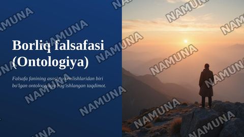 Borliq falsafasi (Ontologiya) — zamonaviy taqdimot