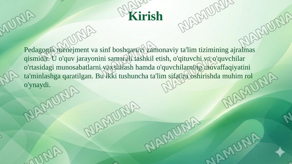 Pedagogik menejment va sinf boshqaruvi — taqdimot, 3-slayd