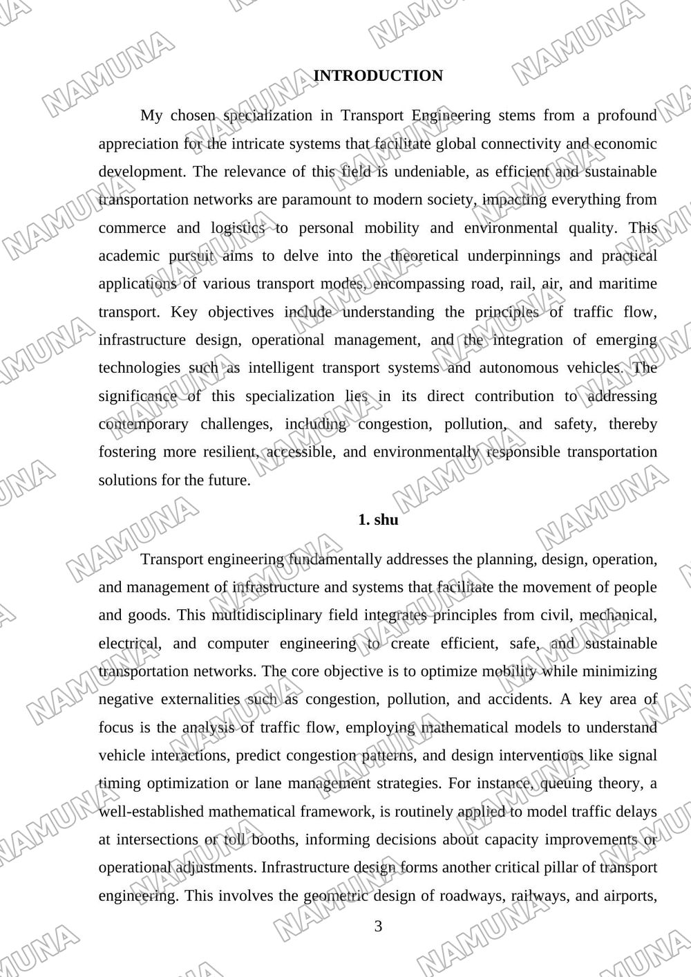 Transport Engineering — referat, 3-varaq