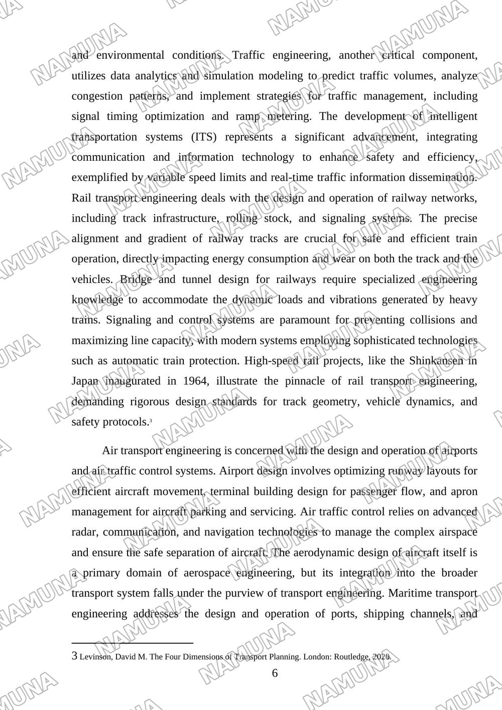 Transport Engineering — referat, 6-varaq