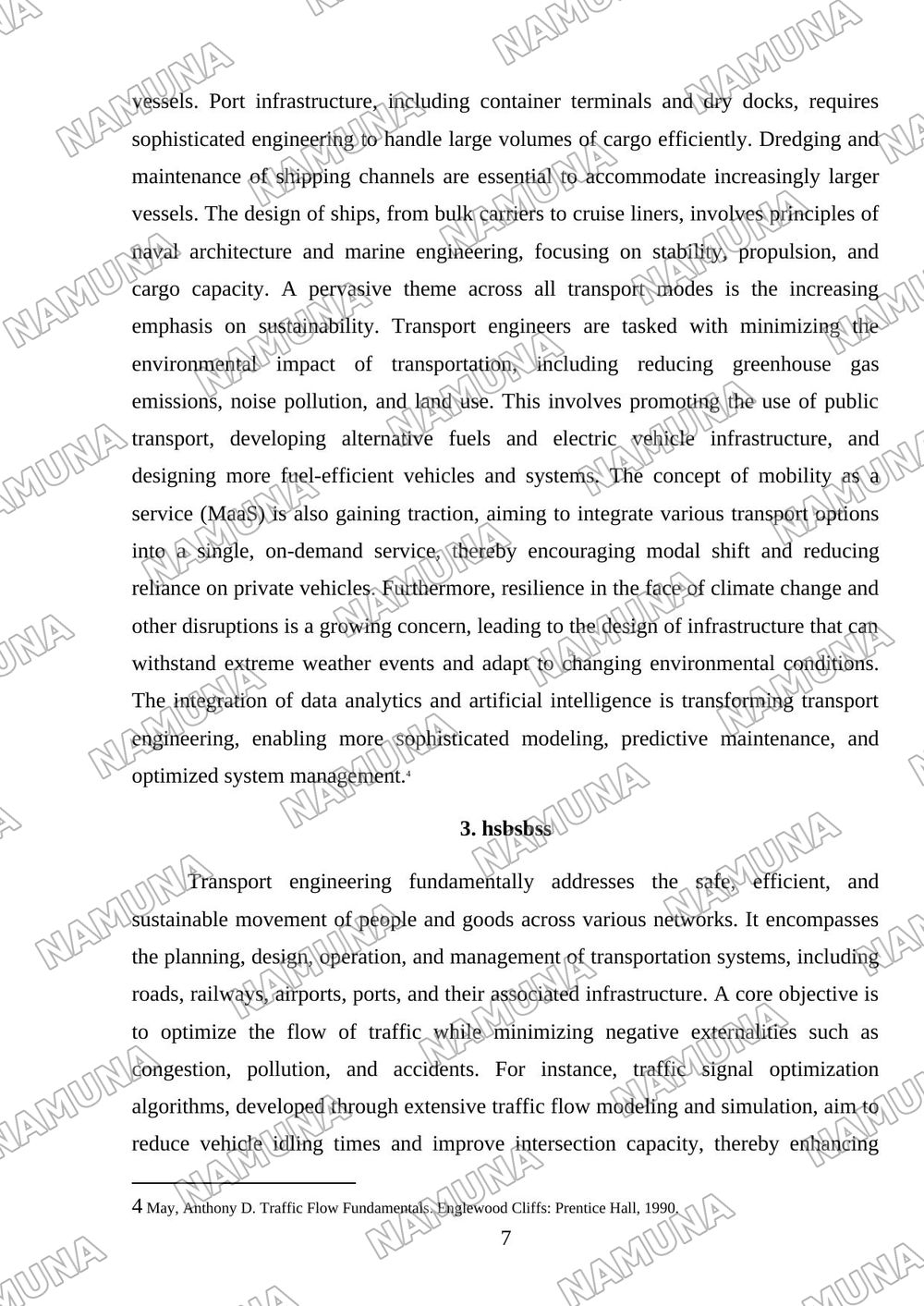 Transport Engineering — referat, 7-varaq