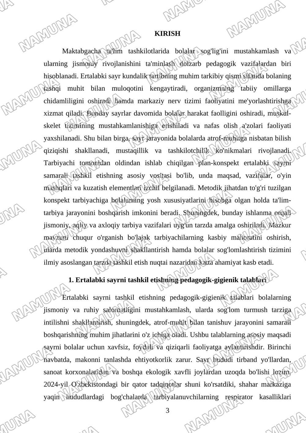 Ertalabki sayrni rejalashtirish plan-konspektini tuzish — mustaqil ish, 3-varaq