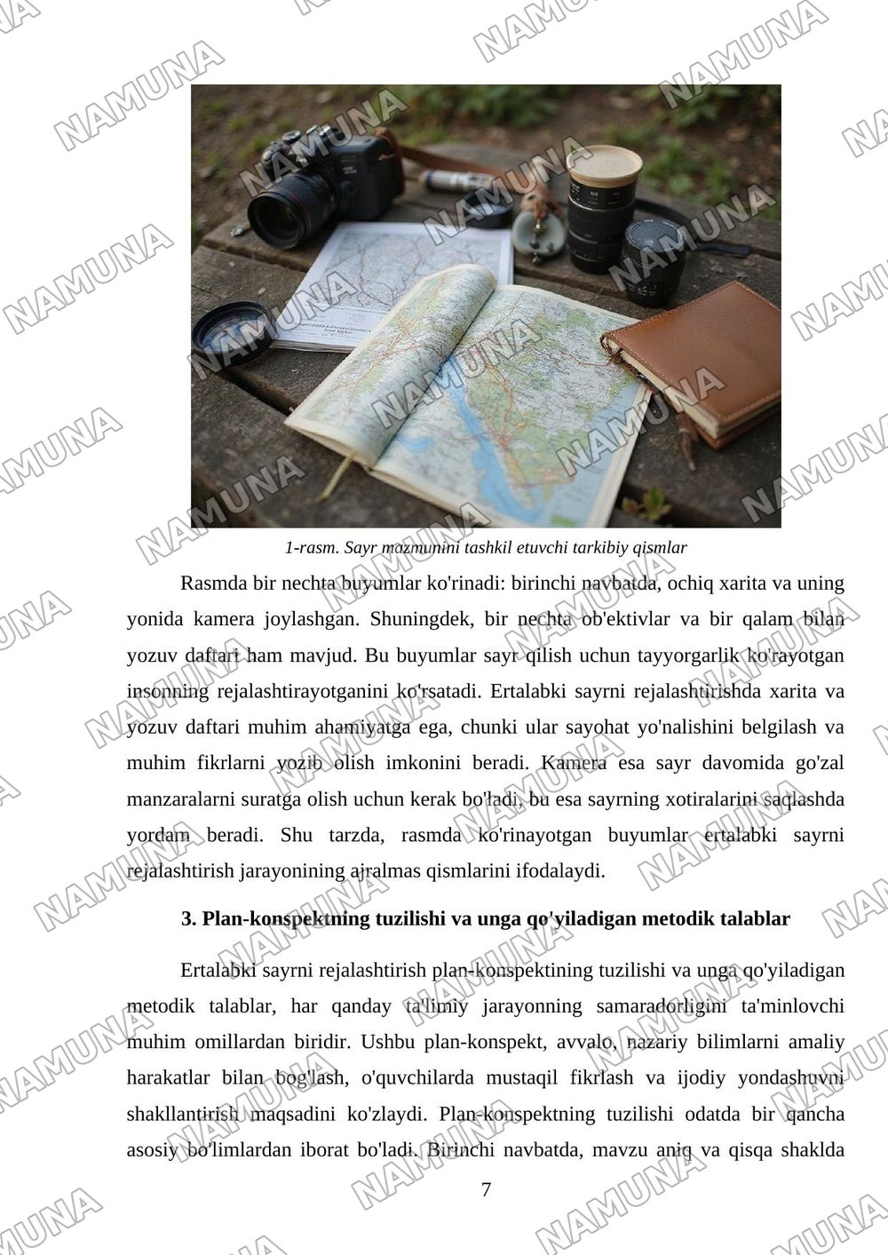 Ertalabki sayrni rejalashtirish plan-konspektini tuzish — mustaqil ish, 7-varaq