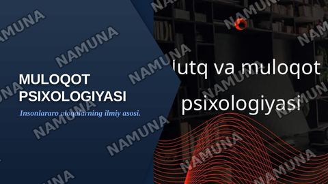 Muloqot psixologiyasi — zamonaviy taqdimot