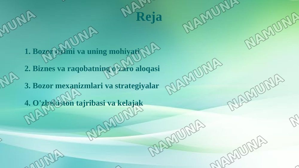 Bozor tizimida biznes  va  raqobat  tushunchasi — taqdimot, 2-slayd