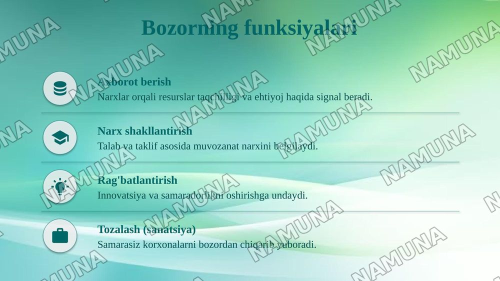 Bozor tizimida biznes  va  raqobat  tushunchasi — taqdimot, 5-slayd