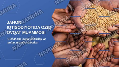 Jahon iqtisodiyotida oziq ovqat muammosi — zamonaviy taqdimot