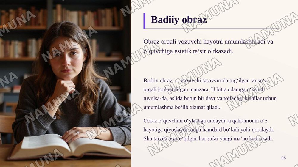 Adabiyotning umumiy xususiyatlari — zamonaviy taqdimot, 6-slayd