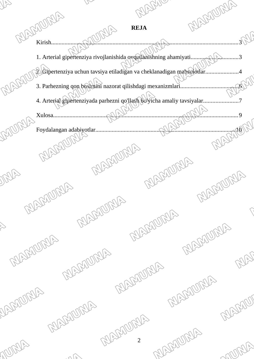 Arterial gipertenziyada buryuriladigan parxez — mustaqil ish, 2-varaq