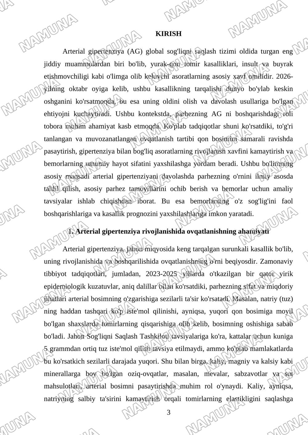 Arterial gipertenziyada buryuriladigan parxez — mustaqil ish, 3-varaq