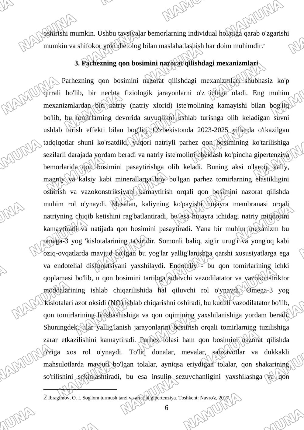 Arterial gipertenziyada buryuriladigan parxez — mustaqil ish, 6-varaq