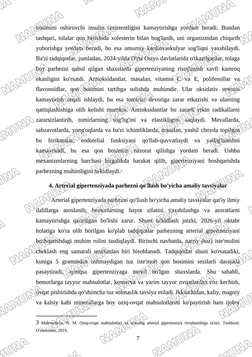 Arterial gipertenziyada buryuriladigan parxez — mustaqil ish, 7-varaq
