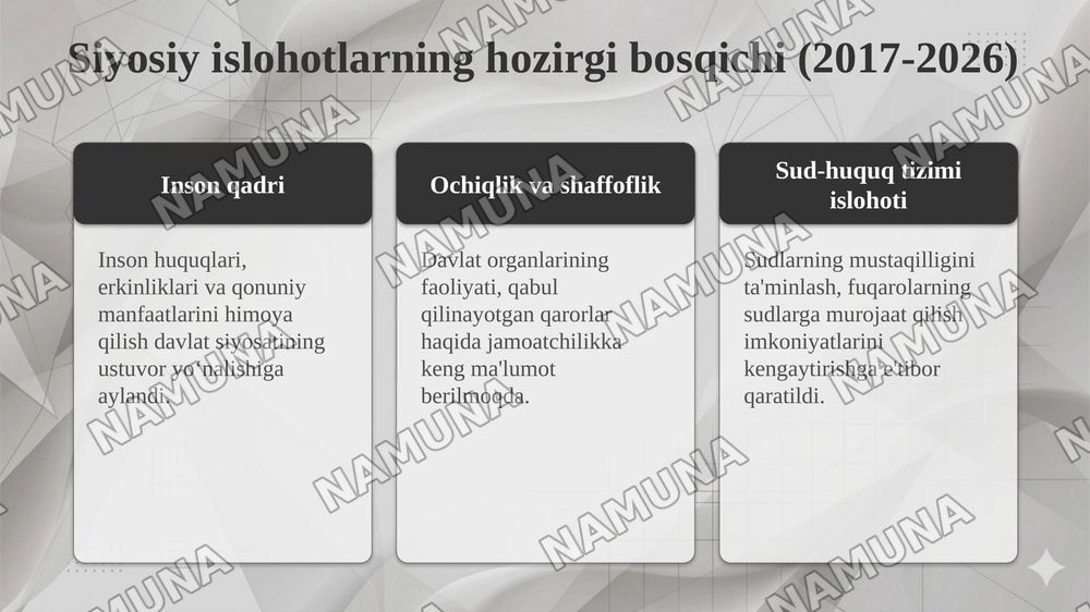O‘zbekistonda demokratik, fuqarolik jamiyati asoslarining shakllanishi, amalga oshirilgan siyosiy islohotlar — taqdimot, 7-slayd