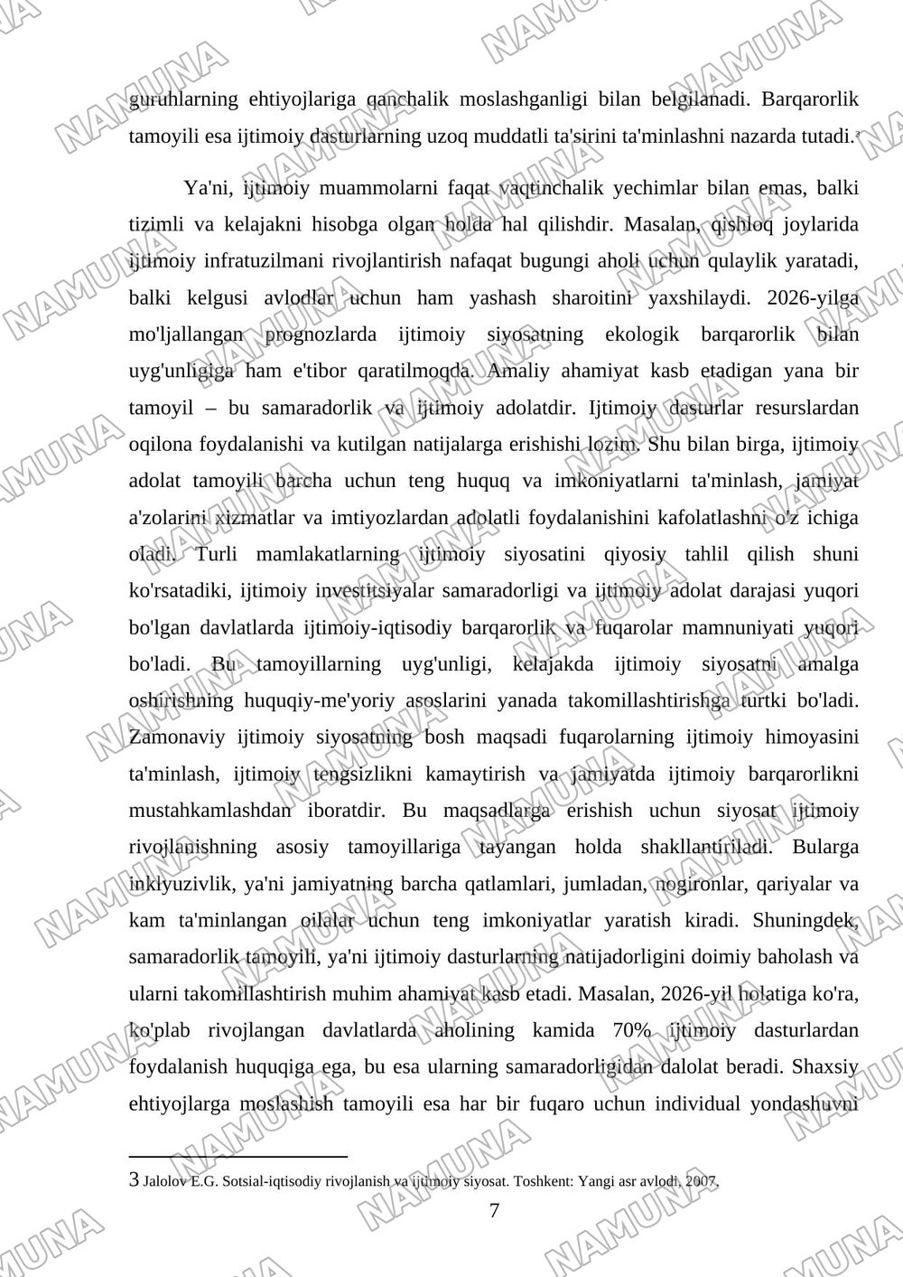 Ijtimoiy siyosat konsepsiyasi: asosiy bosqichlar uni amalga oshirish — mustaqil ish, 7-varaq