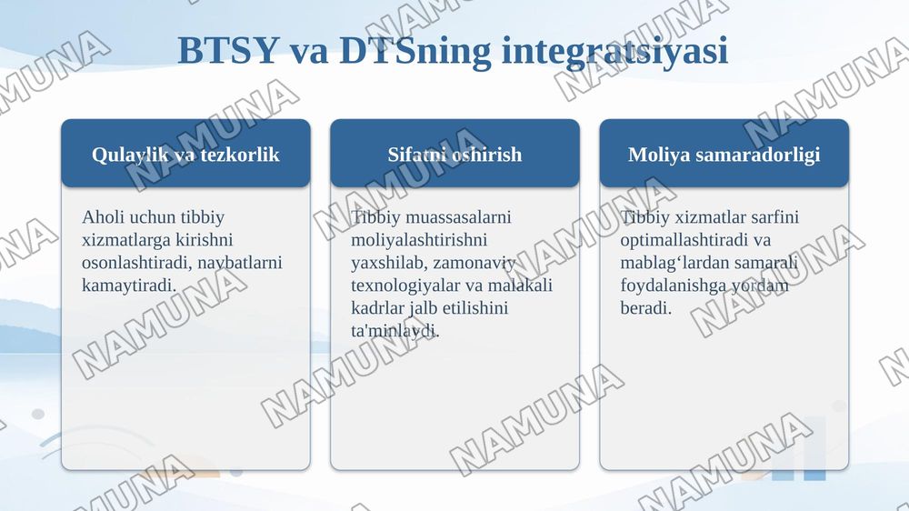 Sogʻliqni saqlash tizimida birlamchi tibbiy sanitariya yordami tashkil etish. Davlat tibbiy sugʻurta tizimi — taqdimot, 7-slayd