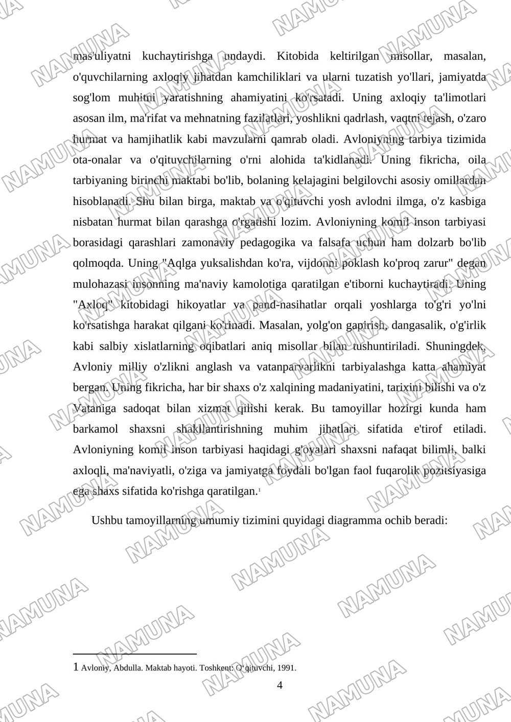 Abdulla Avloniyning komil inson xaqida qarashlari — mustaqil ish, 4-varaq