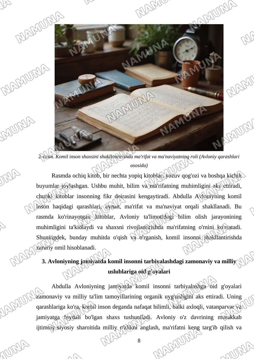 Abdulla Avloniyning komil inson xaqida qarashlari — mustaqil ish, 8-varaq