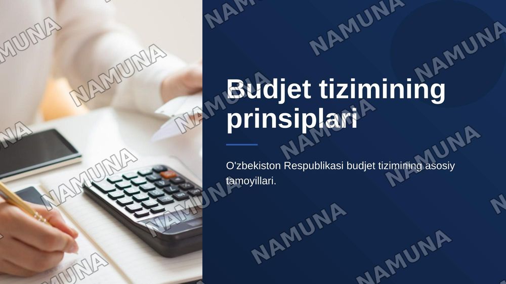 Budjet tizimining prinsiplari — zamonaviy taqdimot, 1-slayd