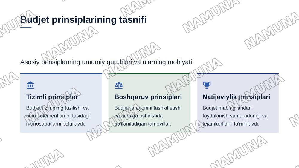 Budjet tizimining prinsiplari — zamonaviy taqdimot, 5-slayd
