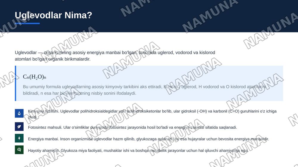Uglevodlar va ularning ovqatlanishdagi gigiyenik ahamiyati — zamonaviy taqdimot, 4-slayd