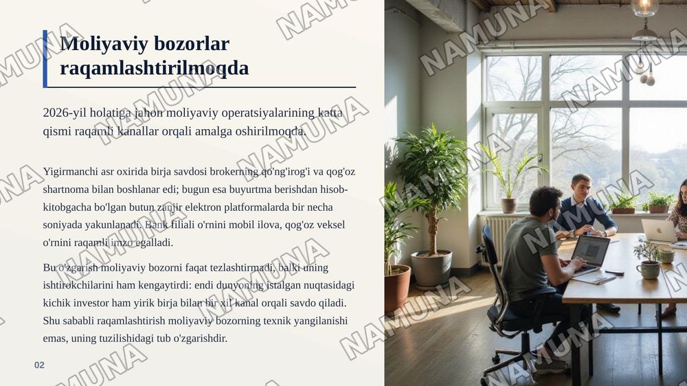 Ragamli igtisodiyotning moliyaviy bozorlardagi ususiyatlari — zamonaviy taqdimot, 3-slayd