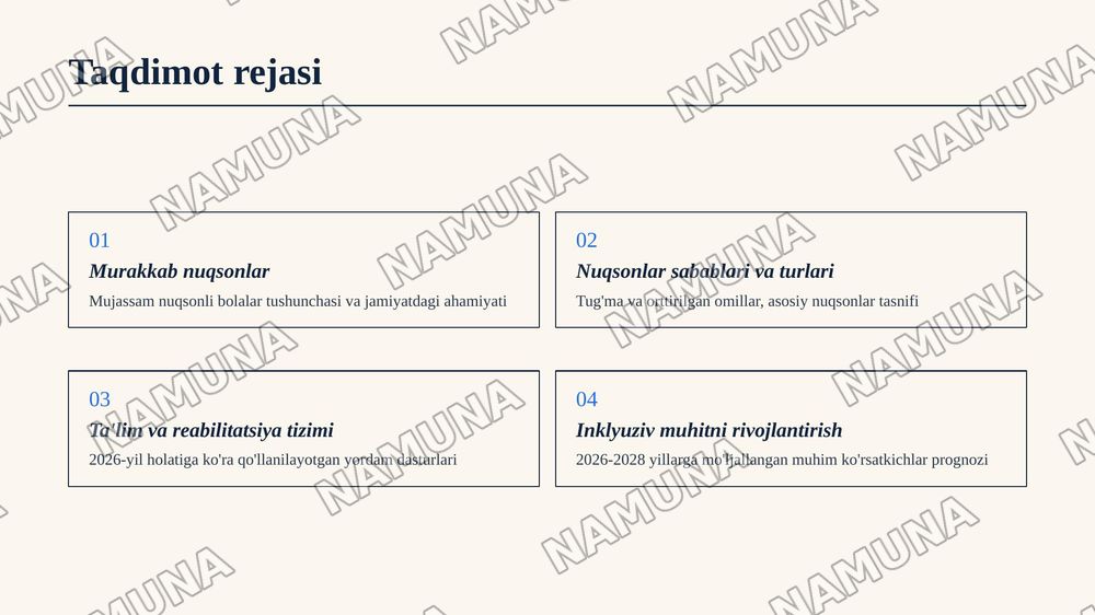 Mujassam nuqsonli bolalar. — zamonaviy taqdimot, 2-slayd