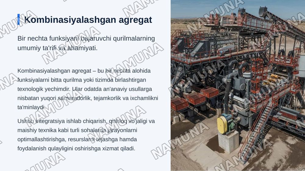 Kombinasiyalashgan Agregat — zamonaviy taqdimot, 3-slayd
