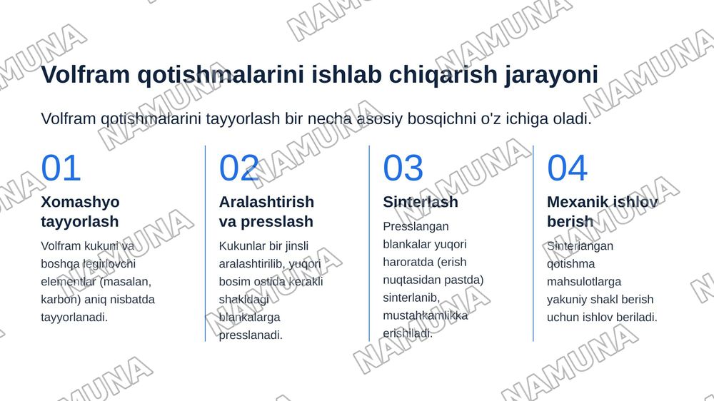 volfram metallini quymakorlikda qullanishi — zamonaviy taqdimot, 5-slayd