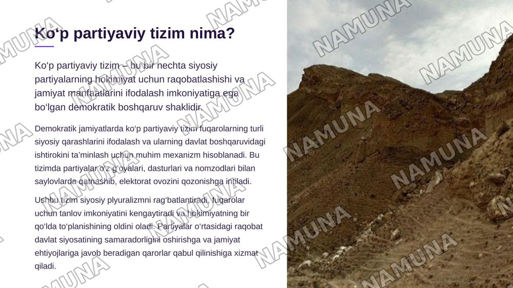 O‘zbekistonda ko‘p partiyaviy tizimni shakllantirish va ahamiyati — zamonaviy taqdimot, 3-slayd