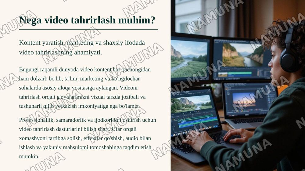 Videoni tahrirlash dasturi — zamonaviy taqdimot, 3-slayd