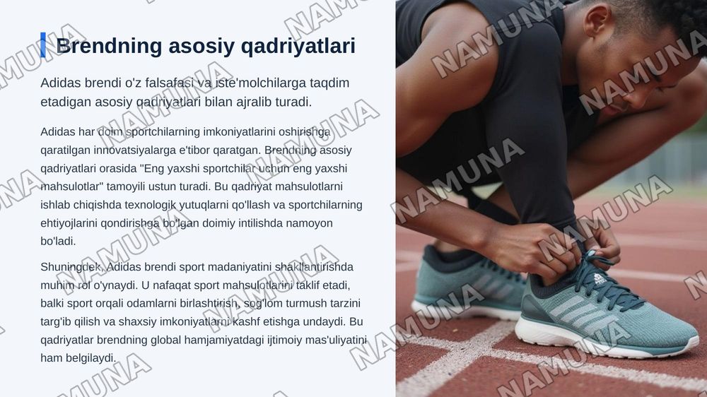 Adidas — zamonaviy taqdimot, 5-slayd