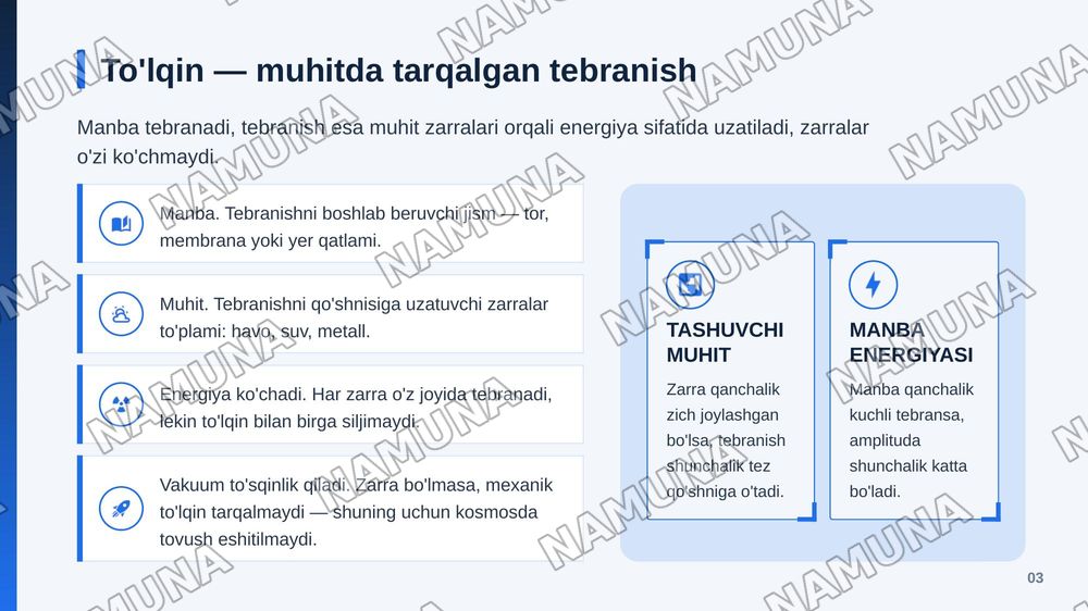 Mexanik tolqinlar — zamonaviy taqdimot, 4-slayd
