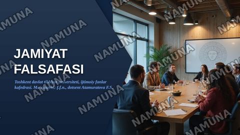 Jamiyat falsafasi — zamonaviy taqdimot