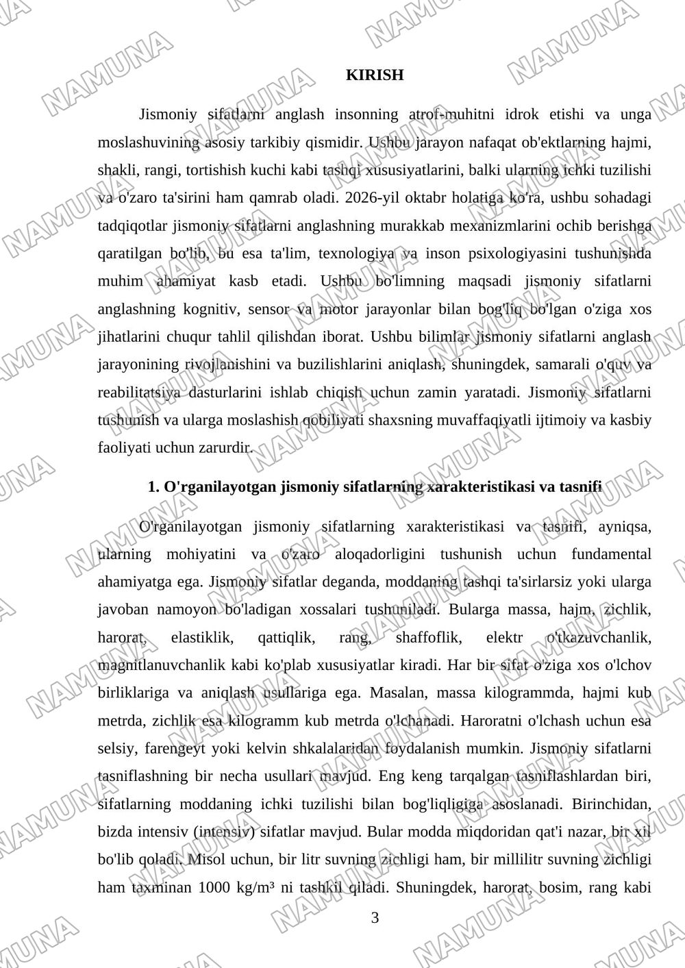 Jismoniy sifatlarni bilish (anglash)ning oʻziga xos jihatlari — mustaqil ish, 3-varaq