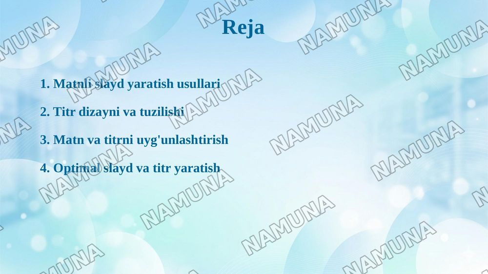 Matnli slayd va titr yaratish — taqdimot, 2-slayd