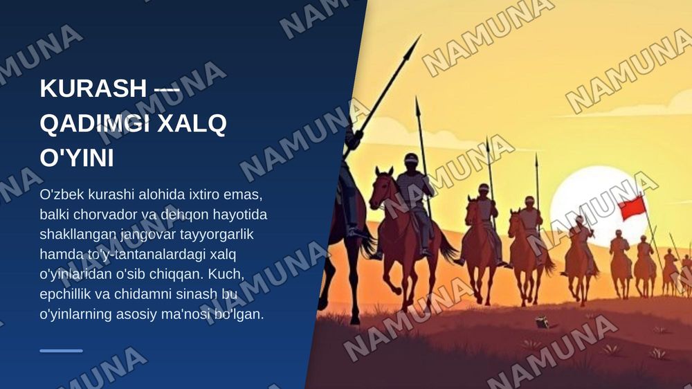 O'zbek milliy kurashining rivojlanish va kelib chiqish tarixi. — zamonaviy taqdimot, 3-slayd