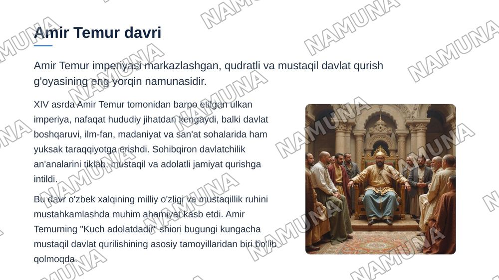 O’zbekistonda mustaqillik g’oyalarining tarixiy asoslari — zamonaviy taqdimot, 5-slayd