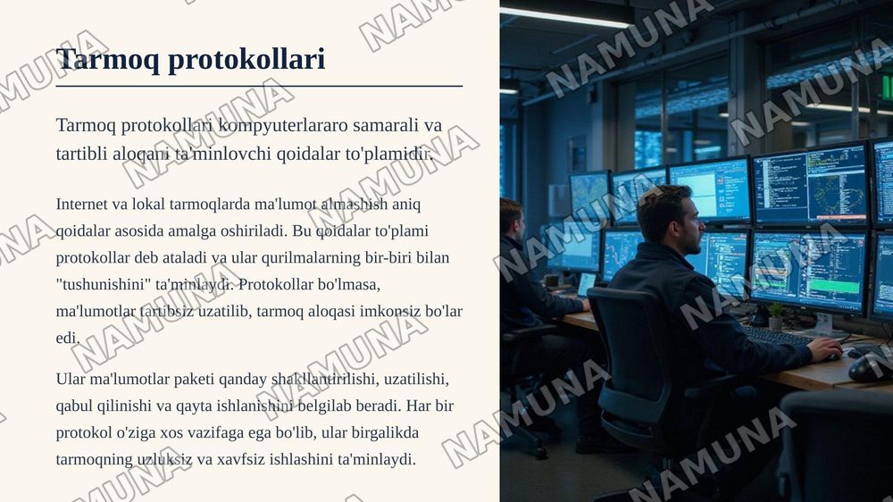 DNS, DHCP, ARP va ICMP protokollarining vazifalari hamda tarmoqlardagi ahamiyati. — zamonaviy taqdimot, 3-slayd