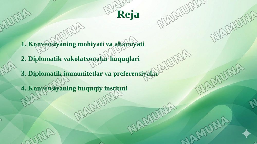 Diplomatik aloqalar to‘g‘risidagi Vena konvensiyasi — taqdimot, 2-slayd