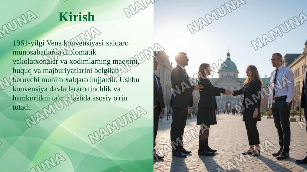 Diplomatik aloqalar to‘g‘risidagi Vena konvensiyasi — taqdimot, 3-slayd