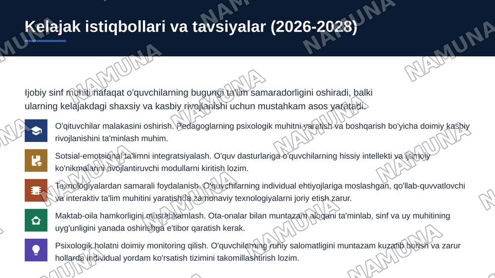 Sinfda ijobiy psixologik muhitni yaratish va samarali ta'lim jarayonini
tashkil etish. — zamonaviy taqdimot, 7-slayd