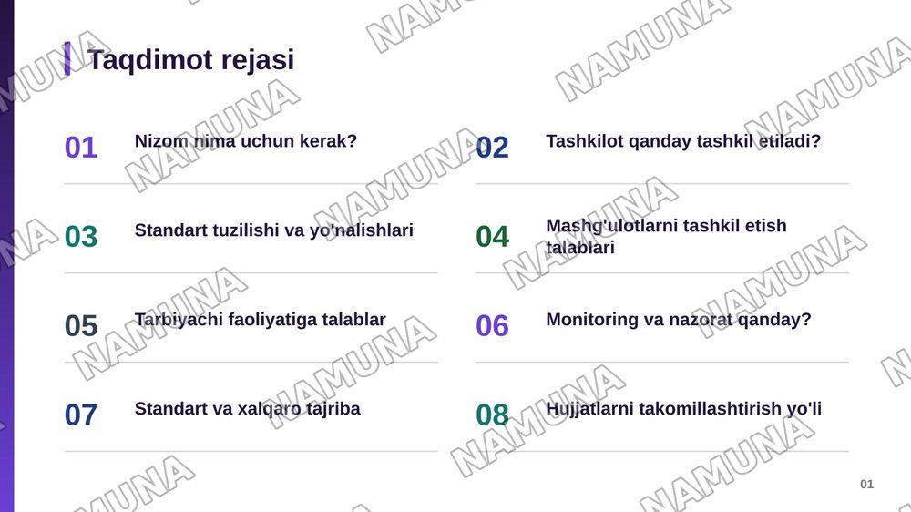 Maktabgacha talim tashkiloti haqidagi nizom va maktabgacha talim sitandarti — zamonaviy taqdimot, 2-slayd