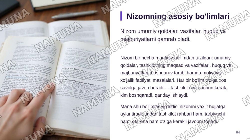 Maktabgacha talim tashkiloti haqidagi nizom va maktabgacha talim sitandarti — zamonaviy taqdimot, 5-slayd