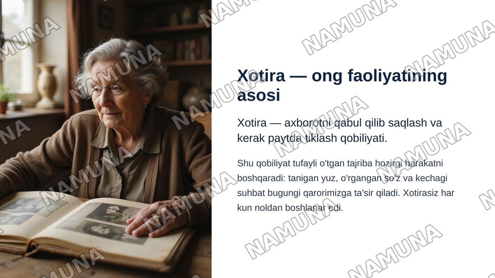 Xotira jarayonlari va ulardagi xatoliklarning psixologik
tahlili — zamonaviy taqdimot, 4-slayd
